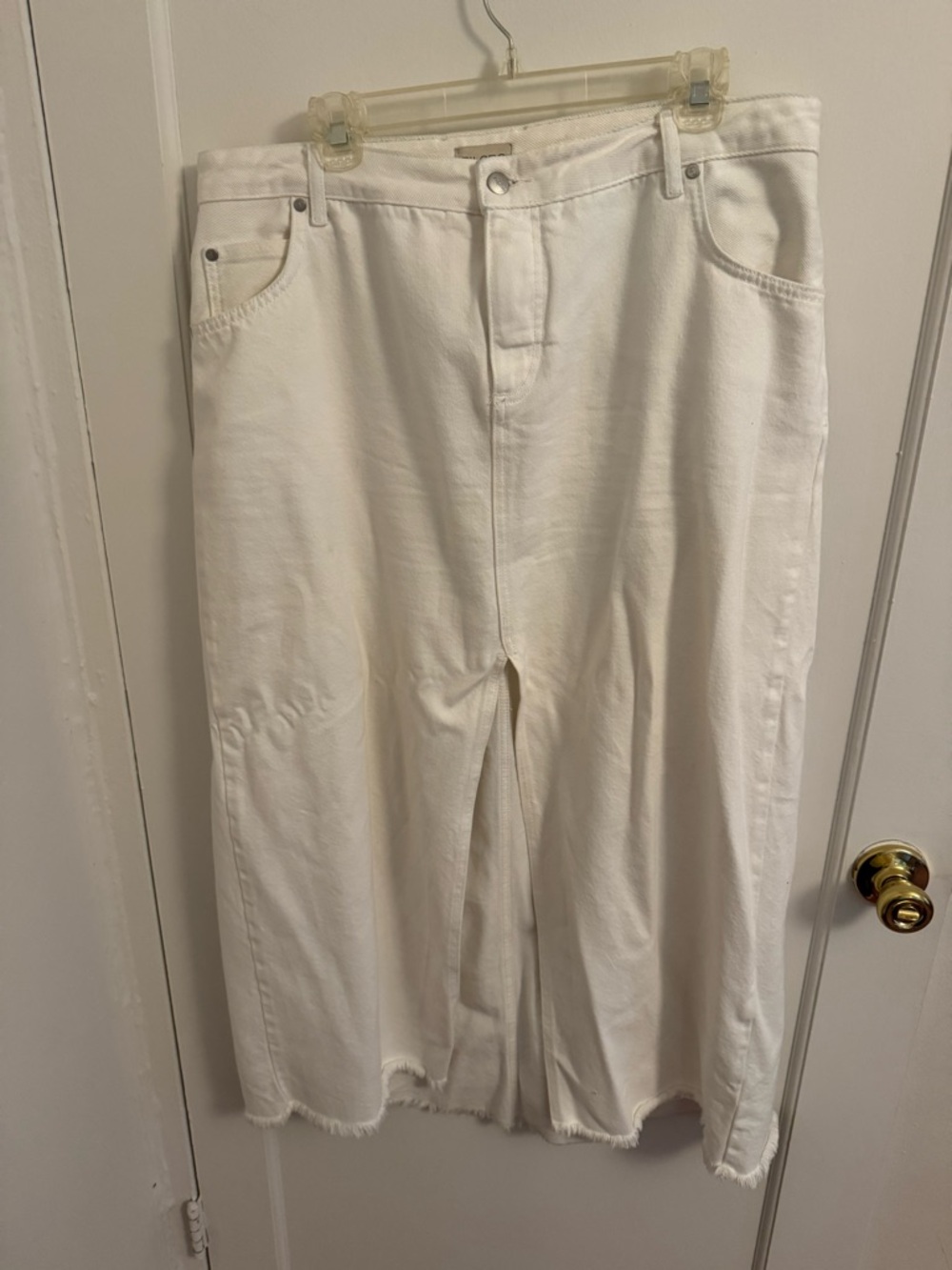 Anthropologie white denim skirt